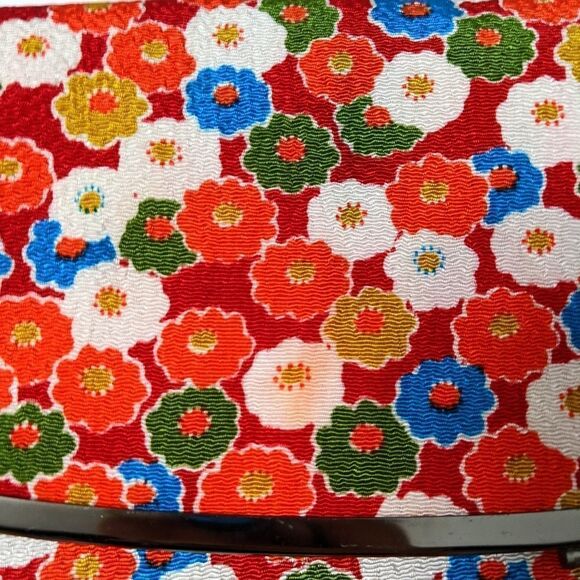 VINTAGE Foldover Orange Floral Kiss Lock Clutch - Picture 7 of 8